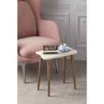 Gold Falez Zigon Sehpa Ahşap 4'lü Krem Kr - Görsel 4