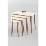 Gold Falez Zigon Sehpa Ahşap 4'lü Krem Kr - Görsel 5