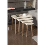 Gold Falez Zigon Sehpa Ahşap 4'lü Efes Kr - Görsel 2