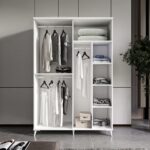 GuneyStore Ücretsiz Montaj -%100 MDF Oslo 4 Kapaklı - Beyaz Gardırop - MDF Dolap - Elbise Dolabı - Görsel 4