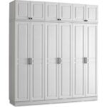 GuneyStore  Ücretsiz Montaj -%100 MDF Sport 6 Kapaklı Yüklüklü - Beyaz Gardırop - MDF Dolap - Elbise Dolabı - Görsel 4