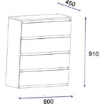 Neptün 4 Çekmeceli Şifonyer Beyaz - Görsel 3