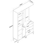 Rani EA109 Portmanto Aynalı Raflı Ayakkabılık Vestiyer Sepet Ceviz - Beyaz - Görsel 2