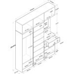 Rani EA142 Portmanto Çekmeceli Aynalı Askılı Ayakkabılık Vestiyer Beyaz - Görsel 2