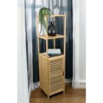 Digithome Bambu Tek Kapaklı 3 Raflı Çok Amaçlı Düzenleyici Organizer Dik Dolap JWBW-5049