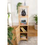 Digithome Bambu Tek Kapaklı 3 Raflı Çok Amaçlı Düzenleyici Organizer Dik Dolap JWBW-5049 - Görsel 3