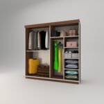 Kenzlife gardırop sürgülü kapaklı kapılı 180 papatya cvz aynalı gardolap dolap - Görsel 2