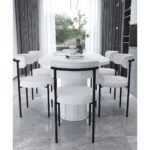 Dekoport Eylül Yemek Masası 6 Sandalye Teddy-Bukle Masa Sandalye Takımı 90-160 cm - Görsel 3