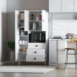 İmbaş Çok Amaçlı Mutfak Mikrodalga Fırın Dolabı Beyaz - Görsel 3