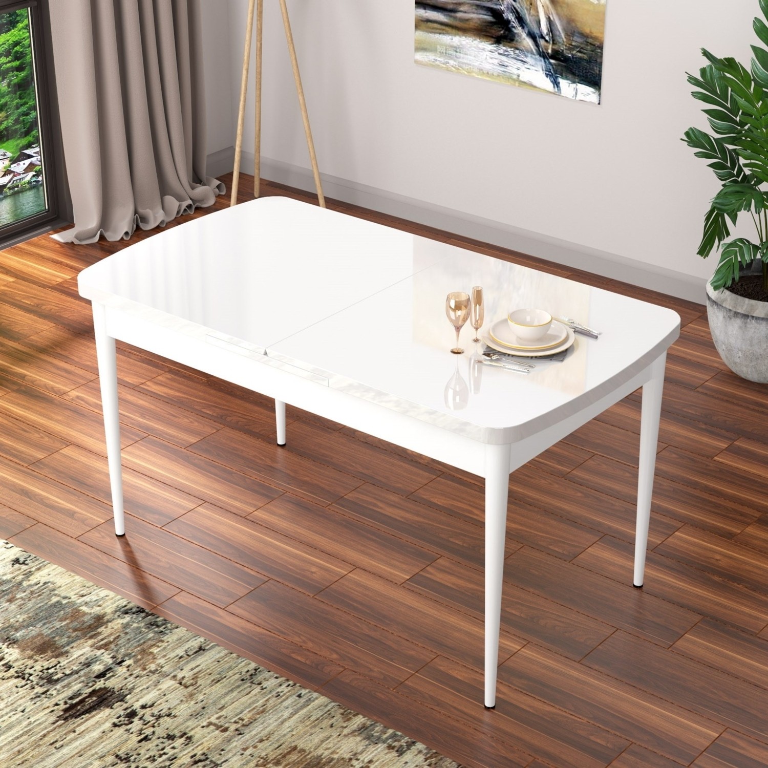 110000820445933.jpg Canisa Concept Nef Serisi 70 x 114, Açılabilir Mdf Mutfak Masası, Yemek Masası - Görsel 1