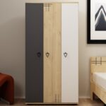 Cantek Dizayn ARYACT(C) 3 KAPAKLI GARDIROP ve ÇOK AMAÇLI DOLAP SAFİRMEŞE-ANTRASİT-BEYAZ