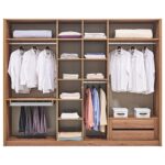 Enza Home Pavia 6 Kapaklı Aynalı Gardırop - Ceviz - Görsel 2