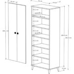 İmbaş 2 Kapaklı 5 Raflı Mega Çok Amaçlı Mutfak Dolabı Banyo Dolabı Beyaz %100 Mdf - Görsel 5