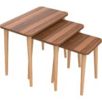 Napoli 3'lü Zigon Sehpa Ceviz - Görsel 5