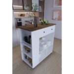 Moka Park AVM Raflı Çekmeceli Pratik Tekerlekli Fonksiyonlu Mutfak Adası - Görsel 3