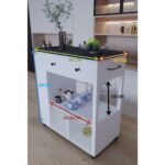 Moka Park AVM Raflı Çekmeceli Pratik Tekerlekli Fonksiyonlu Mutfak Adası - Görsel 4