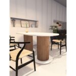 Moka Park AVM Oval Dekoratif Ahşap Ayaklı 6 Kişilik Yemek Masası Mutfak Masası - Görsel 2