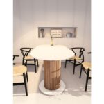 Moka Park AVM Oval Dekoratif Ahşap Ayaklı 6 Kişilik Yemek Masası Mutfak Masası - Görsel 3