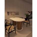 Moka Park AVM Oval Dekoratif Ahşap Ayaklı 6 Kişilik Yemek Masası Mutfak Masası - Görsel 4