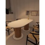 Moka Park AVM Oval Dekoratif Ahşap Ayaklı 6 Kişilik Yemek Masası Mutfak Masası - Görsel 5