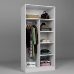 Midoser Lucas 4 Kapaklı 10 Raflı Elbise Dolabı - Gardırop Seti - Görsel 3