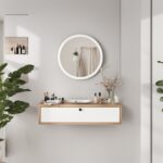 L'occi Concept Claria Aynalı Duvara Monte Makyaj Masası Kapaklı Sepet-Beyaz Cl2-Sw