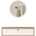 L'occi Concept Claria Aynalı Duvara Monte Makyaj Masası Kapaklı Sepet-Beyaz Cl2-Sw - Görsel 4