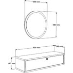 L'occi Concept Claria Aynalı Duvara Monte Makyaj Masası Kapaklı Sepet-Beyaz Cl2-Sw - Görsel 5