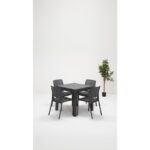 Mobetto Rattan Lüx 80X80 Bahçe&balkon&teras Masa Seti - Antrasit - Görsel 2