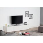 Sonorous Studio Serisi Sta 200 Cam Kaplama Televizyon Sehpası 200 cm Tv Sehpası Tekerlekli