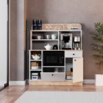 EVDEMO Barista Kahve Köşesi Çok Amaçlı Dolap Atlantik Çam - Görsel 3