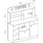 EVDEMO Barista Kahve Köşesi Çok Amaçlı Dolap Atlantik Çam - Görsel 5