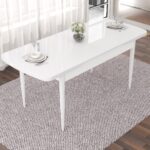Nef Serisi 70X114 Açılabilir Mdf Mutfak Masa Takımı Beyaz Masa ve 4 Sandalye - Görsel 4