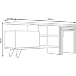 Ucuz Al Serenat Zigonlu Tv Sehpası - Beyaz / Atlantik Çam - Görsel 4