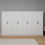 Kardelen Serisi 300  cm  Mat Beyaz 8 Kapılı 14 Raflı Elbise Dolabı - Gardırop Seti - Görsel 4