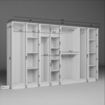 Kardelen Serisi 300  cm  Mat Beyaz 8 Kapılı 14 Raflı Elbise Dolabı - Gardırop Seti - Görsel 5