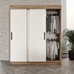 Afilli Ildır Sürgülü 2 Çekmeceli Kapaklı Dolap Flora Beyaz Tamamı Mdf - Görsel 2