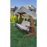 Aida Swings Viva  2200 Krem Üç Kişilik Ahşap Dış Mekan, Bahçe, Balkon ve Teras Salıncağı - Görsel 2