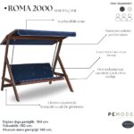Aida Swings Roma 2000 Salıncak, Balkon salıncağı, 3 kişilik salıncak, ahşap bahçe salıncağı, teras salıncağı, balkon salıncağı, rattan salıncak, veranda salıncağı, - Görsel 3