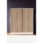 Aeka AE-4001 Zambak Sürgülü Dolap Çok Raflı Çekmeceli Askılı Beyaz Kasalı (Sonomo Kapaklı)  Gardırop - Görsel 4