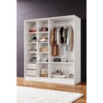 Aeka AE-4001 Zambak Sürgülü Dolap Çok Raflı Çekmeceli Askılı Beyaz Kasalı (Sonomo Kapaklı)  Gardırop - Görsel 5