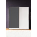 Aeka AE-4001 Zambak Sürgülü Dolap Çok Raflı Çekmeceli Askılı Beyaz Kasalı (Gri-Beyaz Kapaklı)  Gardırop - Görsel 4