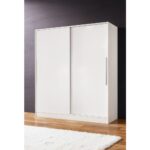 Aeka AE-4001 Zambak Sürgülü Dolap Çok Raflı Çekmeceli Askılı Beyaz Kasalı (Beyaz-Beyaz Kapaklı)  Gardırop