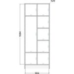 %100 Mdf 2 Kapaklı 2 Çekmeceli 7 Raflı ve 1 Askı Borulu Elbise Dolabı Cabinse Soft Beyaz Meşe - Görsel 5