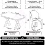 Canisa Zae Serisi 90 x 168 Lak Panel Beyaz Mermer Desen Gold Ayak Masa Takımı 6 Gri Sandalye - Görsel 4