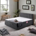 Venedik Ikili Set Çift Kişilik Baza Başlık - Antrasit