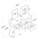 Rani BJ101 Makyaj Masası 5 Çekmeceli Raflı Aynalı Takı Düzenleyici Beyaz - Görsel 2