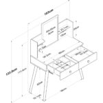 Rani BJ102 Makyaj Masası 2 Çekmeceli Raflı Aynalı Takı Düzenleyici Beyaz - Görsel 2
