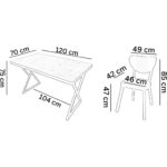 Lifema 4 Kişilik Çam Mutfak Masa Sandalye Takımı 120 x 70  cm (Beyaz) - Görsel 6