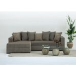 Velura Home & Living Yumi Yataklı Köşe Takımı & Puflu Köşe Koltuk Takımı - Antrasit Şönil Kumaş (Sağ Köşe) - Görsel 2